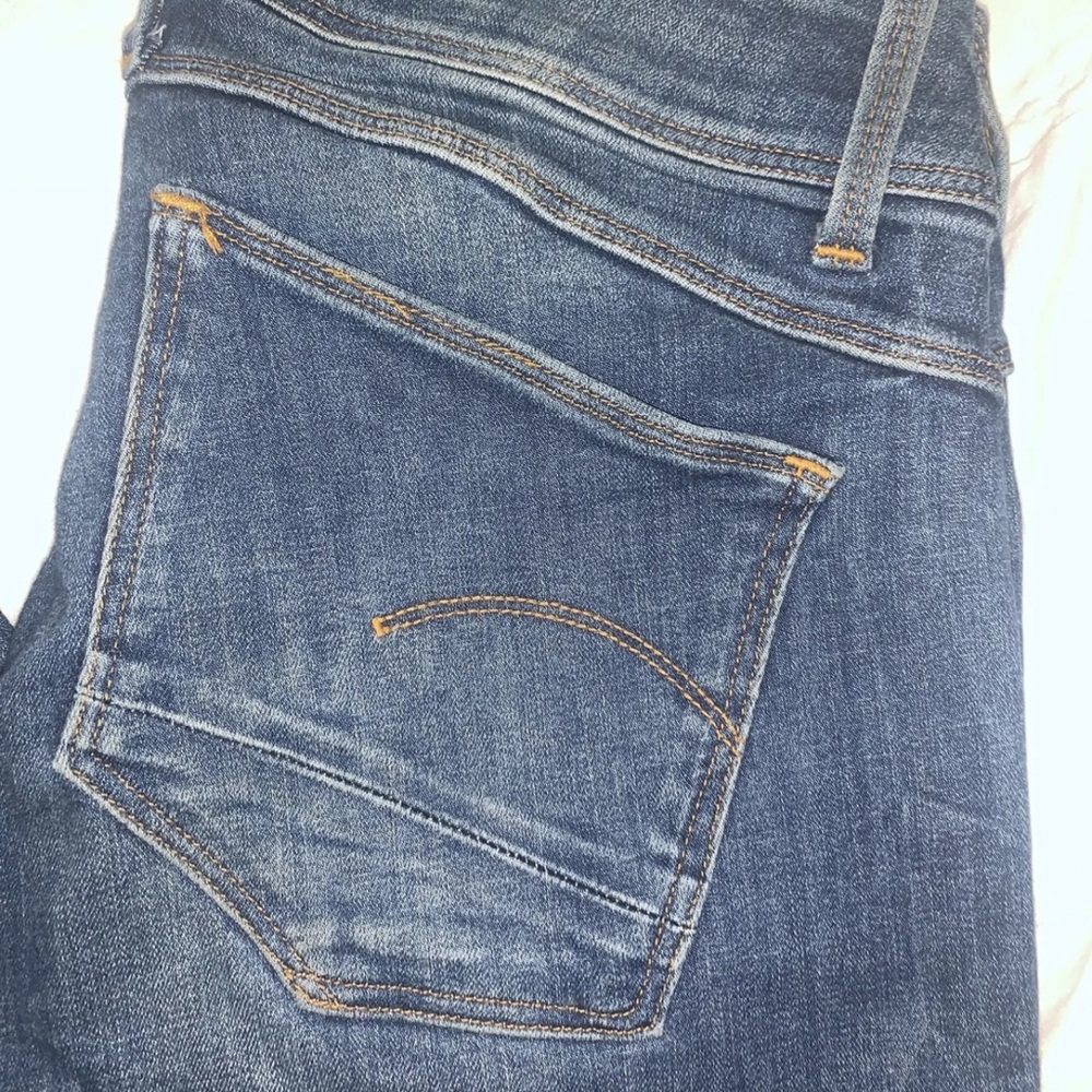 Dark Wash G Star Raw Width 28 Length 30 Super Skinny Lynn Mid Rise